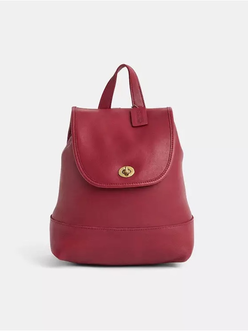 Coach Red Leather Turnlock Vintage Classic Large Daypack